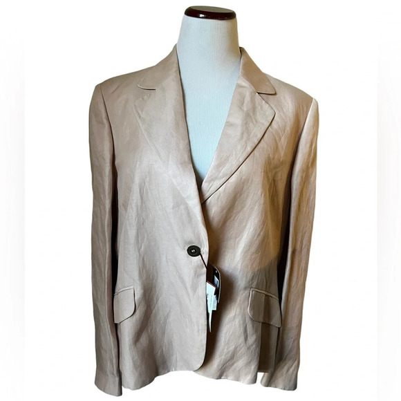NWT Burberry Pink Linen Blazer, size 52 - Picture 1 of 11